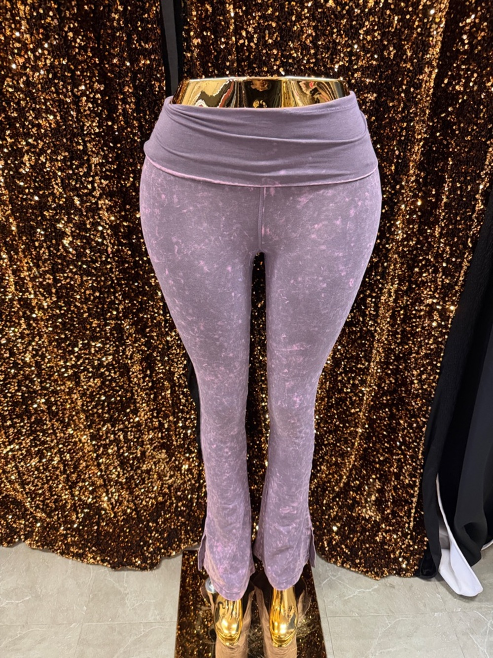 PINK Victoria's Secret Lavender Fold-Over Waist Leggings